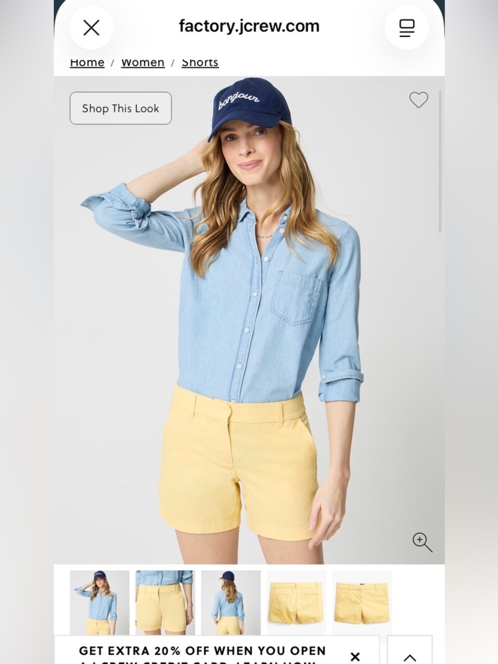 J. Crew Yellow Bermuda Shorts Classic Lightweight Design - Picture 1 of 5